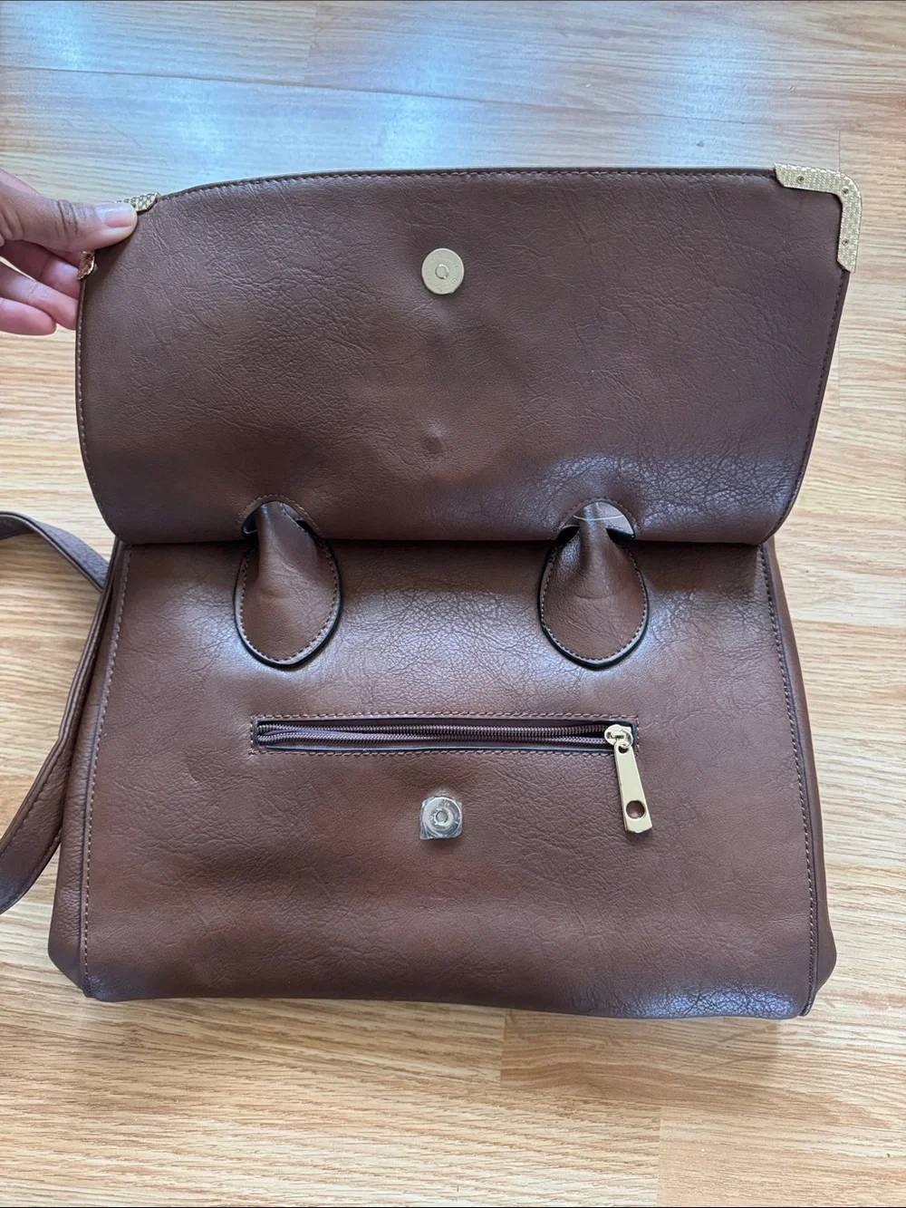 Michael Kors Chocolate Brown Leather Satchel with Gold Logo 🔅